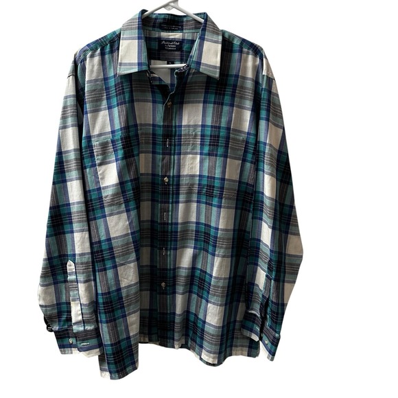 Arrow Other - Paddock‎ Club by Arrow Men's Long Sleeve Button Down Long Sleeve Plaid